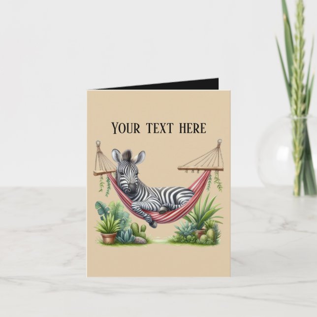 Carte Bébé zèbre mignon ajouter un message  (Devant)