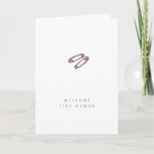Carte Bébée Pins de couches roses  Félicitations