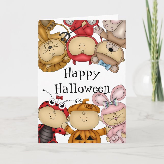 Carte Bébés mignons Joyeux Halloween (Devant)