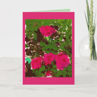 Carte Bed of Roses Greeting Card