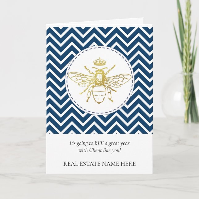 Carte Bee a great year immobilier Card (Devant)