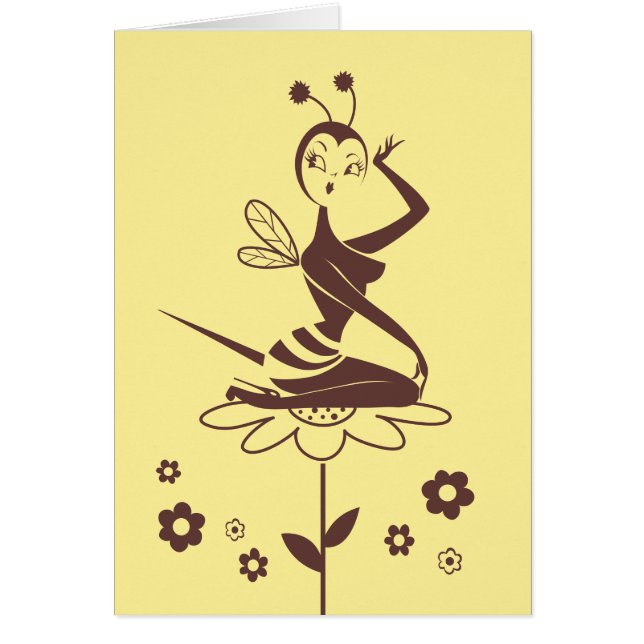 Carte Bee Girl par Miss Fluff (Devant)