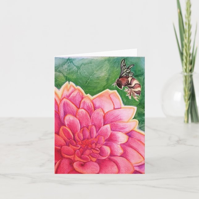 Carte Bee in a Dahlia (Devant)