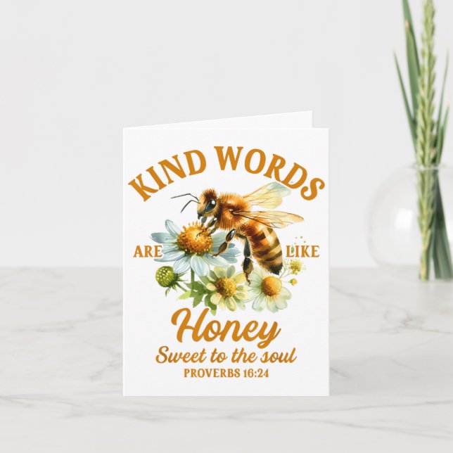 Carte Bee Kind Kindness Motivational Kind Words Are Like (Devant)