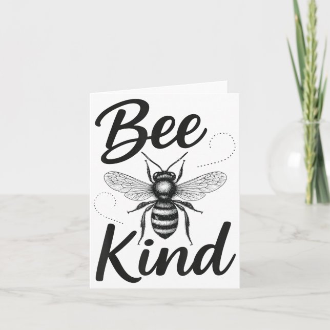 Carte Bee Kind Sitive Quote Cute Funny Design For Kids  (Devant)