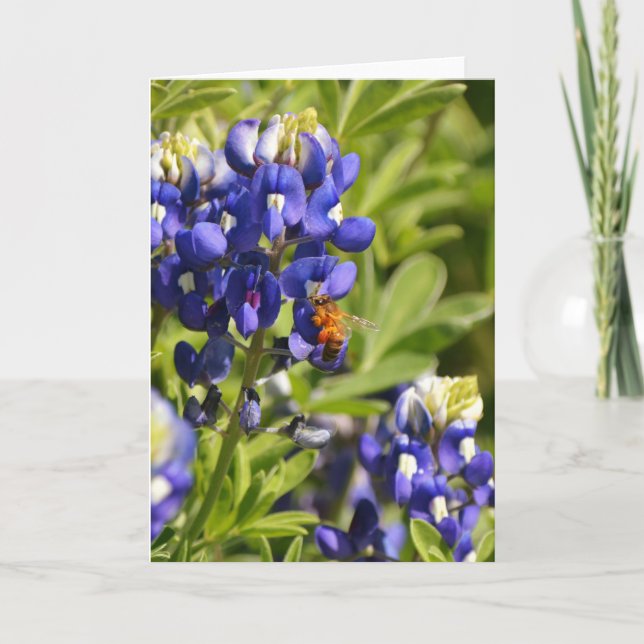 Carte Bee on Bluebonnet Scripture Card Psaume 73:25-26 (Devant)