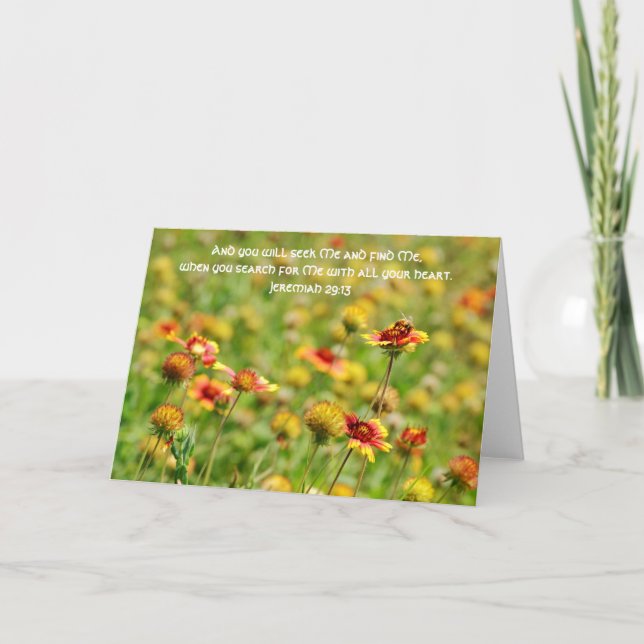 Carte Bee Recherche Fleur sauvage Scripture Card Jeremia (Devant)