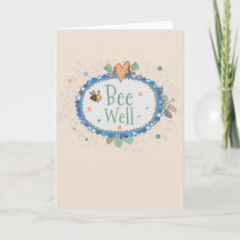 Bee well card drôle et mignon pour les amis et la