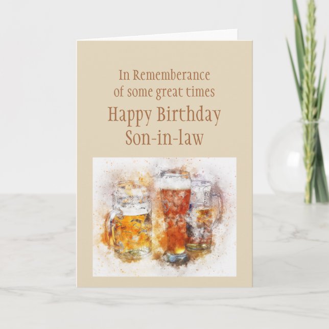 Carte Beer Ale Funny Son-in-law Anniversaire Bonne heure (Devant)