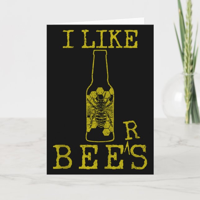 Carte Bees &amp; Beer - Funny Quote Beekeeng Beekeeper G (Devant)