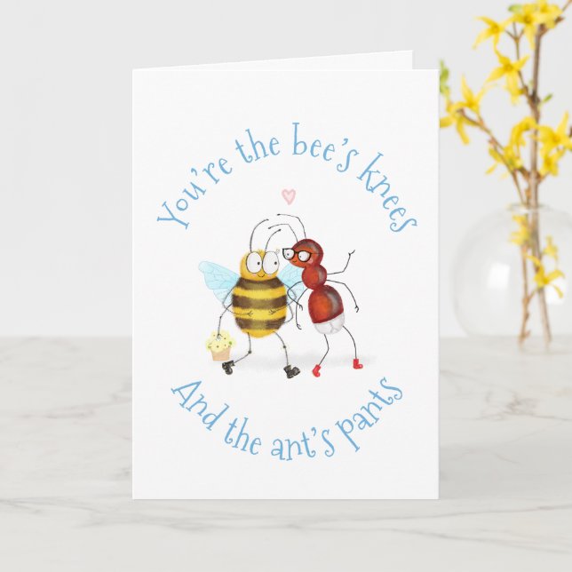 Carte Bee's knees and ant's pants card (Fleur jaune)