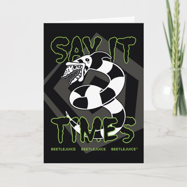 Carte Beetlejuice | Say It 3 Times (Devant)