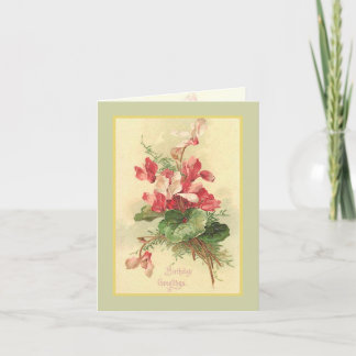 Carte Begonia Vintage Anniversaire Salutations