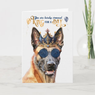 Carte Belge Malinois Chien King pour jour drôle Annivers
