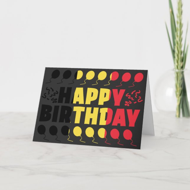 Carte Belgique Drapeau patriotique Anniversaire (Devant)