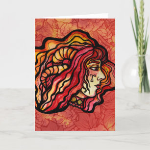Carte Bélier le bélier rouge feu zodiaque d'anniversaire