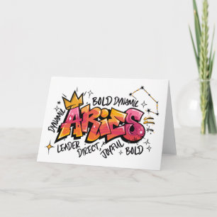 Carte Bélier Zodiaque Graffiti 