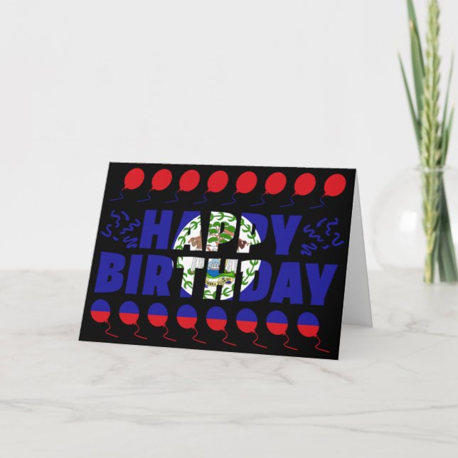 Carte Bélize Drapeau Patriotique Anniversaire (Devant)
