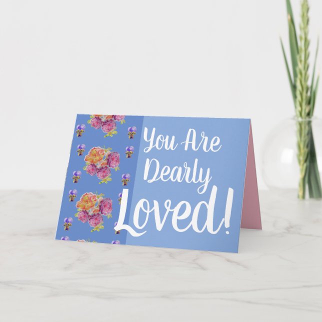 Carte Belle Ancienne Roses Rose Vous êtes Dearly Loved C (Devant)