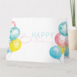 Carte Belle aquarelle brillante Joyeux design d'annivers