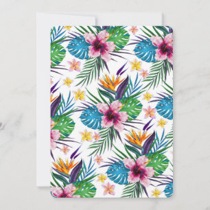 Carte Belle aquarelle tropicale à peinture florale