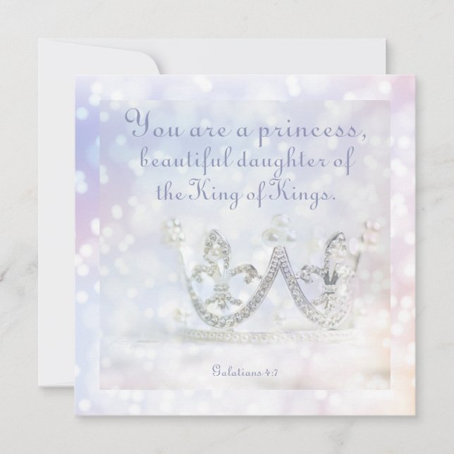 Carte Belle Bible Verse Citation Inspiré Princesse (Devant)