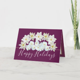 Carte Belle Chic Floral Bouquet Fleurs Blanches