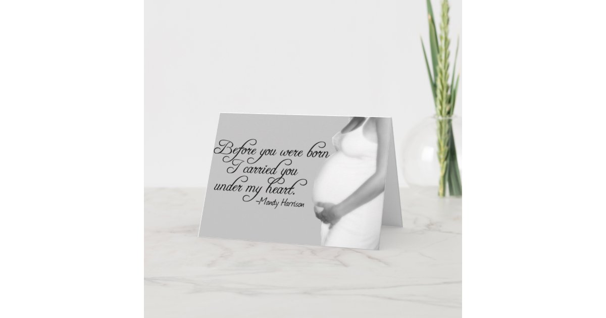 Carte Belle Citation De Grossesse Et Ventre De Bebe Zazzle Ca