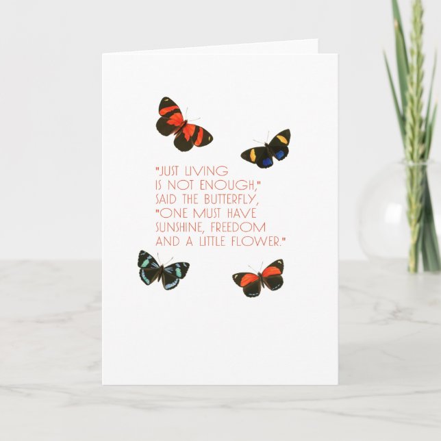 Carte Belle citation de papillon (Devant)