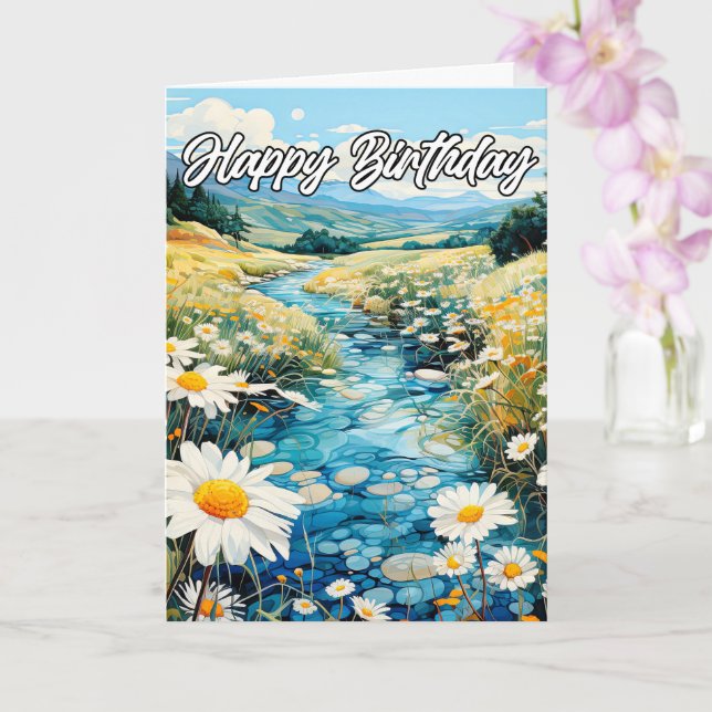 Carte Belle Crique Au Début Du Printemps | Joyeux annive (Orchidée)