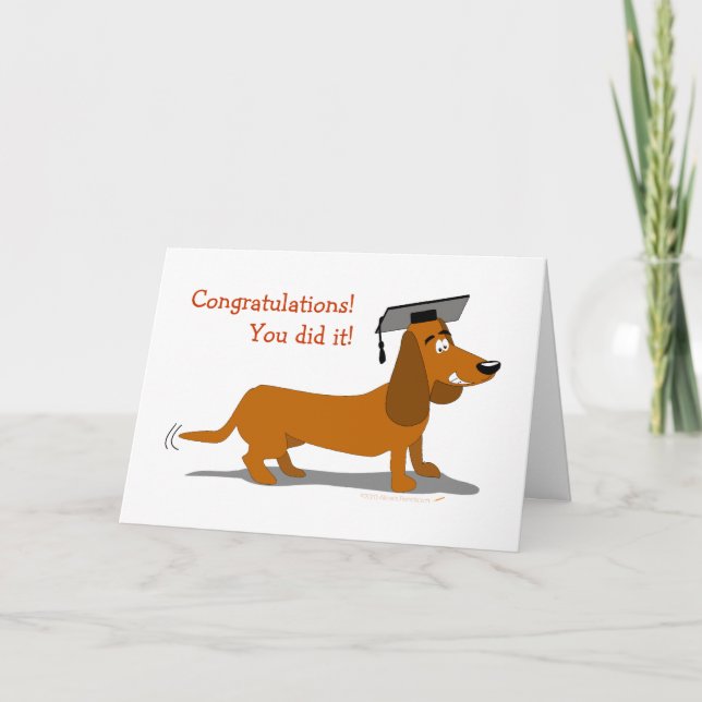 Carte Belle Dachshund Dachshund Dog Graduation (Devant)
