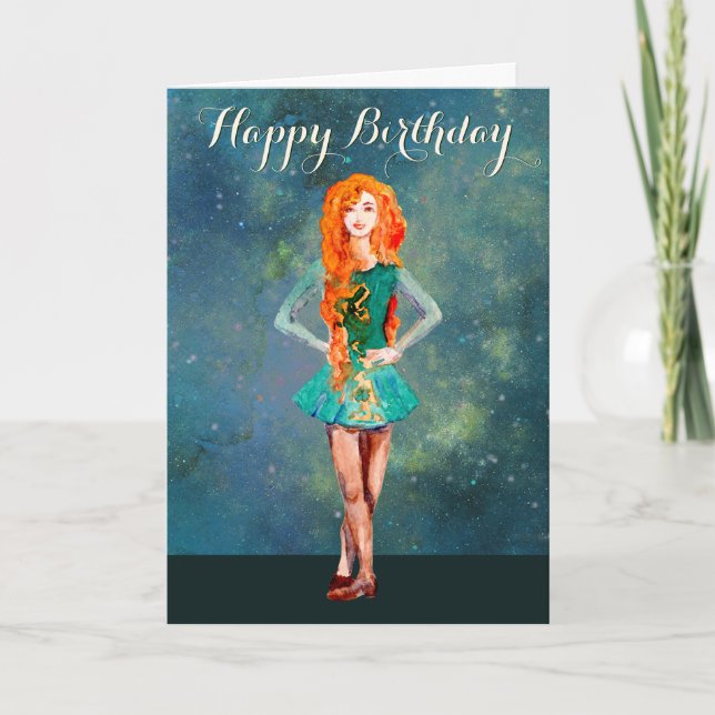 Carte Belle danseuse irlandaise Dance de chaussures hard (Devant)
