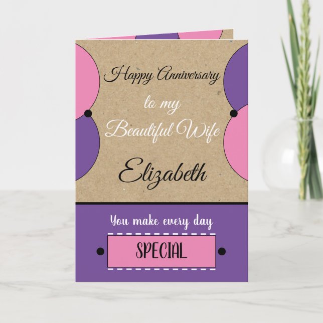 Carte Belle femme Anniversaire rose rustique (Devant)