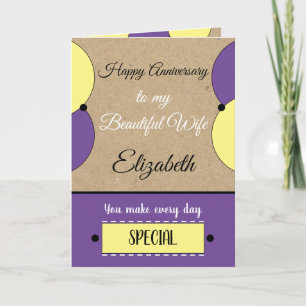 Carte Belle femme Anniversaire violet rustique