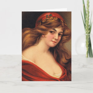 Carte Belle femme Vintage, fête des mères