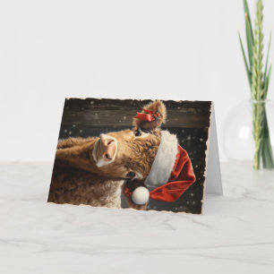 Carte Belle ferme Animaux voeux de Noël