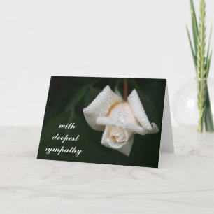Carte Belle Feuille verte Rose blanche Fleur Sympathie