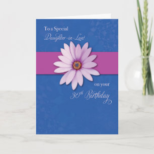 Carte Belle-fille 30e anniversaire Daisy on Pink & Purp