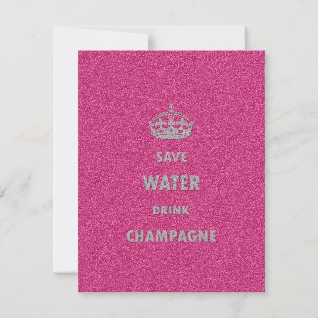 Carte Belle fille cool économiser de l'eau boire du cham (Devant)