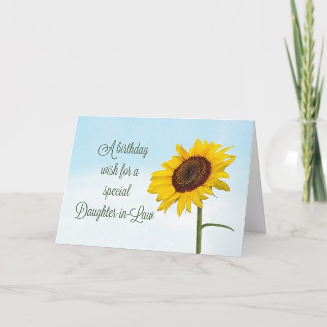Carte Belle-fille Fleur de soleil religieuse Anniversair (Devant)