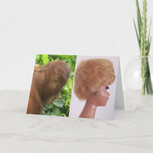 Carte Belle fille Orangutan Hairdo