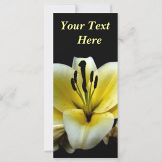 Carte Belle Fleur Jaune Élégante sur Fond Noir