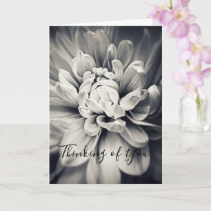 Carte Belle Fleur Noire et Blanche Penser à vous