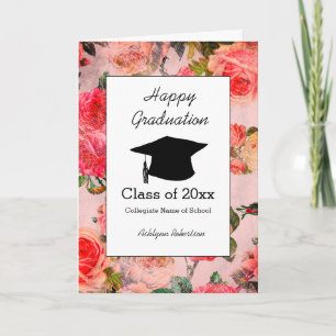 Carte Belle Floral Rose Graduation