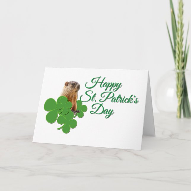 Carte Belle Guinée Cochon Vert Saint Patrick's Day (Devant)