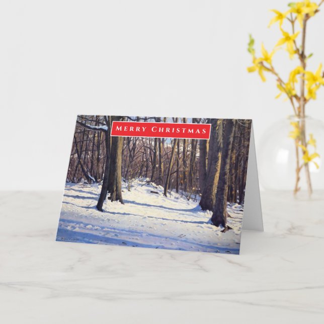 Carte Belle heure d'or Noël de neige (Fleur jaune)