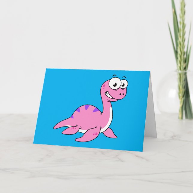 Carte Belle Illustration Du Monstre Loch Ness. (Devant)