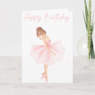 Carte Belle Illustration Petit Ballerina Anniversaire