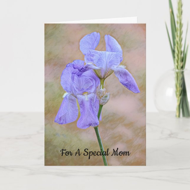 Carte Belle Iris Flowers Special Mothers Day Card (Devant)