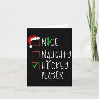 Carte Belle Joueuse de hockey Naughty Costume de Noël dr